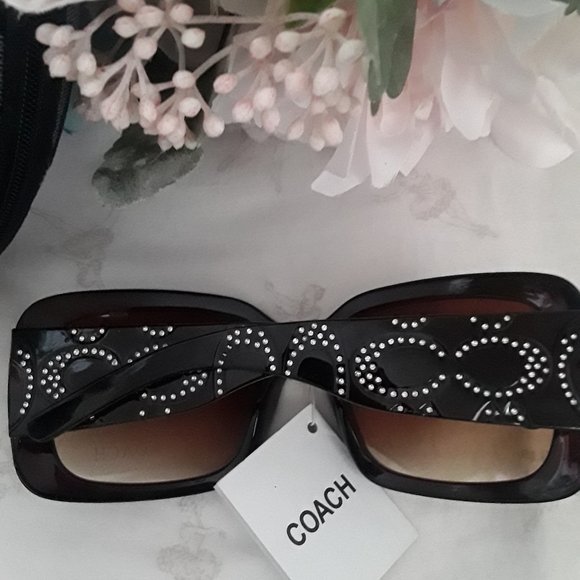 COACH BROWN MONOGRAM SUNGLASSES - Picture 5 of 11
